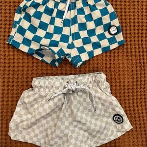 Checkered Swim Shorts Duo